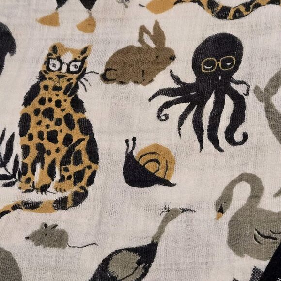 Clementine Kids Baby Muslin Swaddle Cotton Animals Zoology Blanket Zoo Animals - Picture 5 of 10